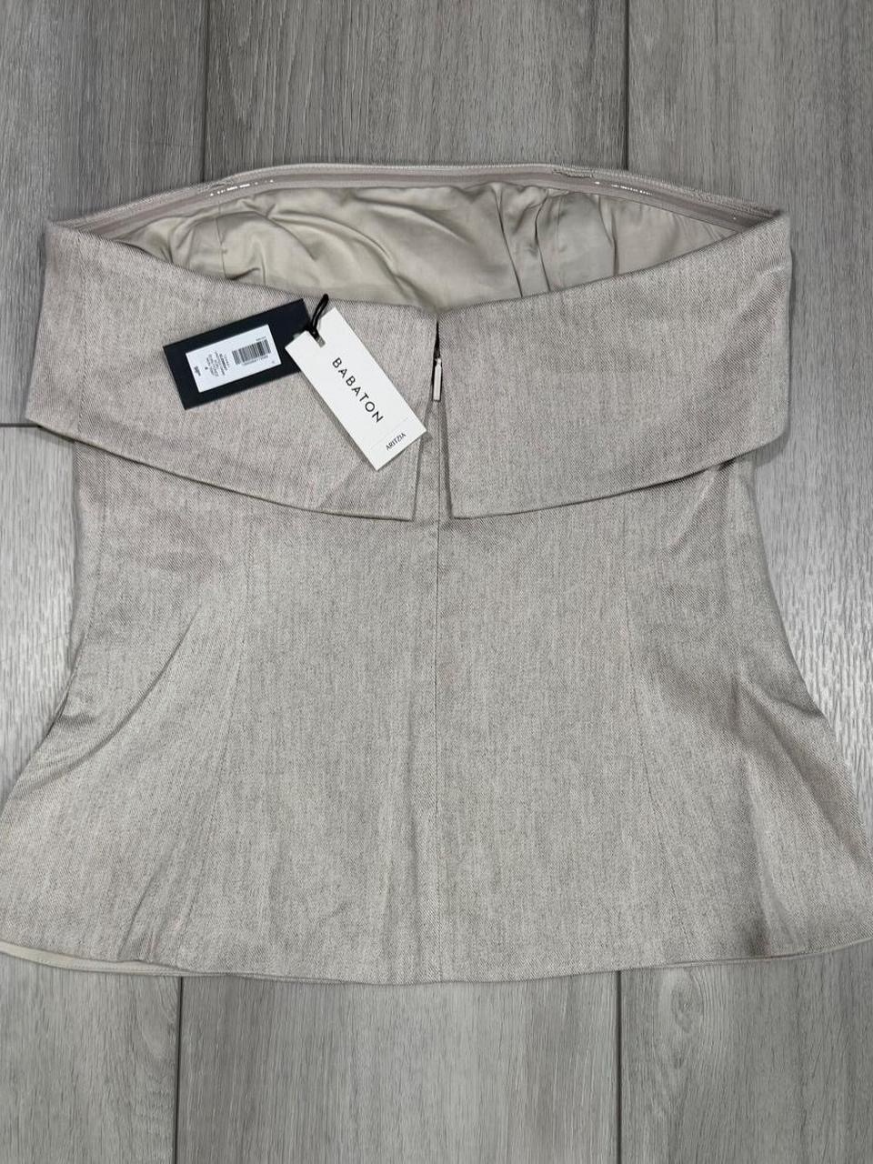 Aritzia Babaton Element Linen Tube Top In Undyed Dark Ecru Size 6